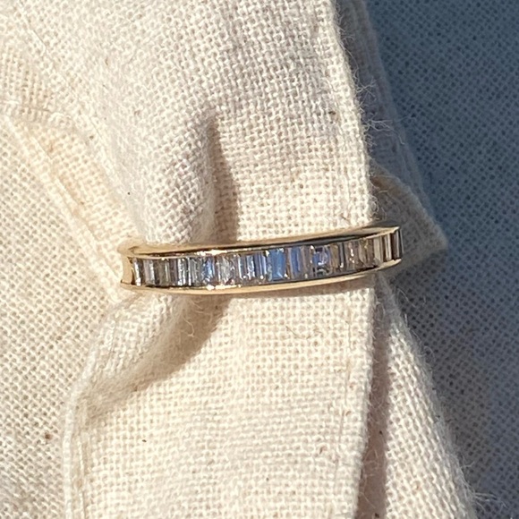 GORGEOUS Estate Ring Wedding Band Diamond Gold 14K Vintage - Picture 7 of 9